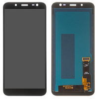 Дисплей для Samsung J600 (J6) в сборе с тачскрином черный (Сервисный оригинал)