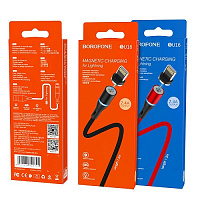 Кабель BOROFONE BU16 с магнитным концом USB - Ligtning  2,4A черный