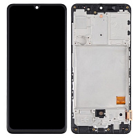 Дисплей для Samsung A415 (A41) в сборе с тачскрином и рамкой черный (OLED)