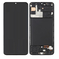 Дисплей для Samsung A307 (A30S) в сборе с тачскрином и рамкой черный (OLED)