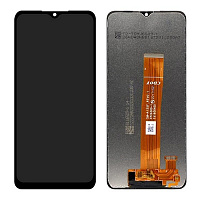 Дисплей для Samsung A127 (A12 Nacho) в сборе с тачскрином черный (Сервисный оригинал)