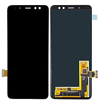 Дисплей для Samsung A530 (A8 2018) в сборе с тачскрином черный (OLED)