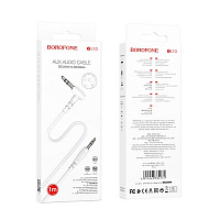 Кабель BOROFONE BL10 AUX jack 3.5 мм на 3.5 мм белый